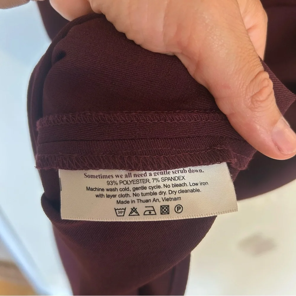 MM Lafleur Burgundy A Line Caroline Midi Dress V-Neck Size 10 Professional - Picture 5 of 14